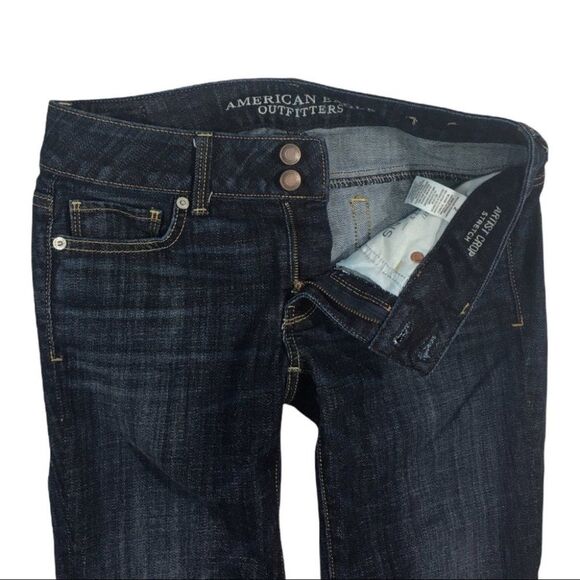 WJ379 Women’s American Eagle Outfitters Stretch Artist Cropped Denim Jeans 2 - Picture 2 of 4